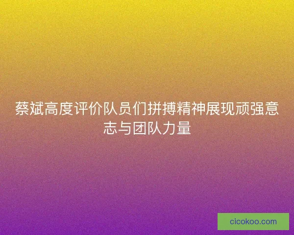 蔡斌高度评价队员们拼搏精神展现顽强意志与团队力量